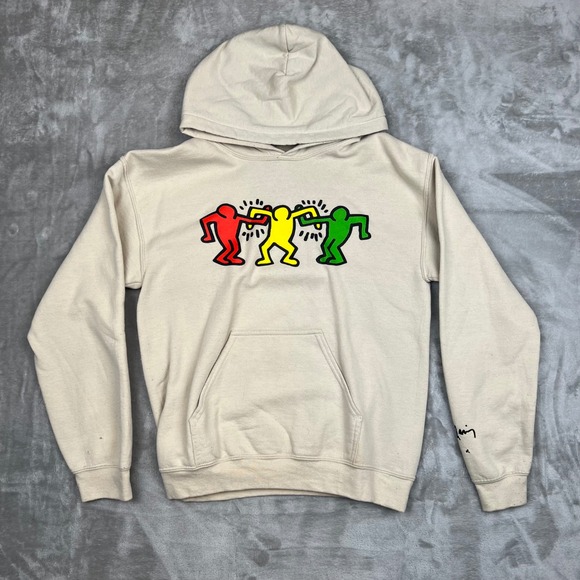 Keith Haring Hoodie Sweatshirt Colorful Graphic Art Pullover - Picture 1 of 9